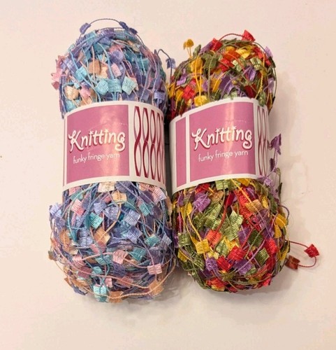 Knitting Brand Yarn ~FUNKY FRINGE #1615 & #1616 ~Polyester 90yds 29.4g 1 oz Each - Picture 5 of 5