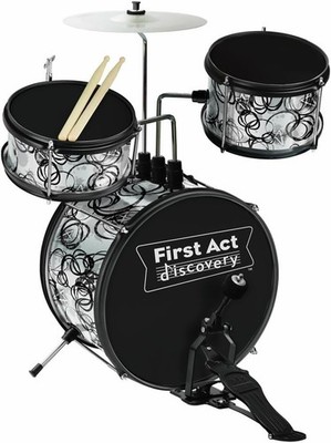 First Act Discovery Select Edition Kids Junior Drum Set Black/Silver