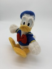 Vintage Disney Store Donald Duck Plush Stuffed Animal Red Bow Blue Hat  Shirt