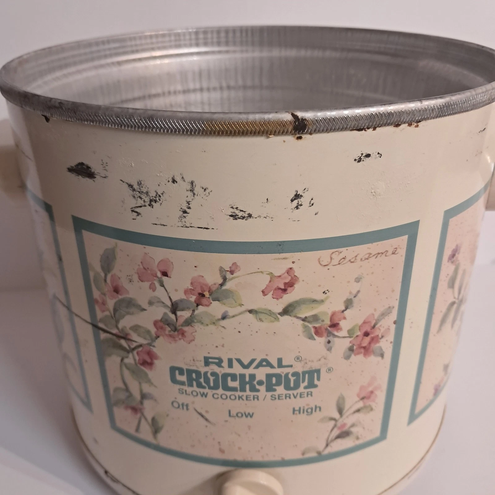 Vintage Rival Crockpot 3150 Floral 3.5 Quart Base Only