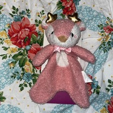 New Parents Choice Pink Baby Reindeer Lovey Deer Plush Infant Security Blanket