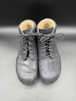 Finn Comfort Women's Black Leather Ankle Bootie Lace-Up Comfort Shoes US 6.5