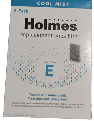 Holmes Type E 3-Pack Humidifier Replacement Wick Filter Cool Mist Antimicrobial