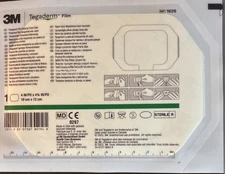 3M Tegaderm Film  4 by 4 3/4in or 10 by 12 cm 1626  Lot of 49 Dressings Exp 2028