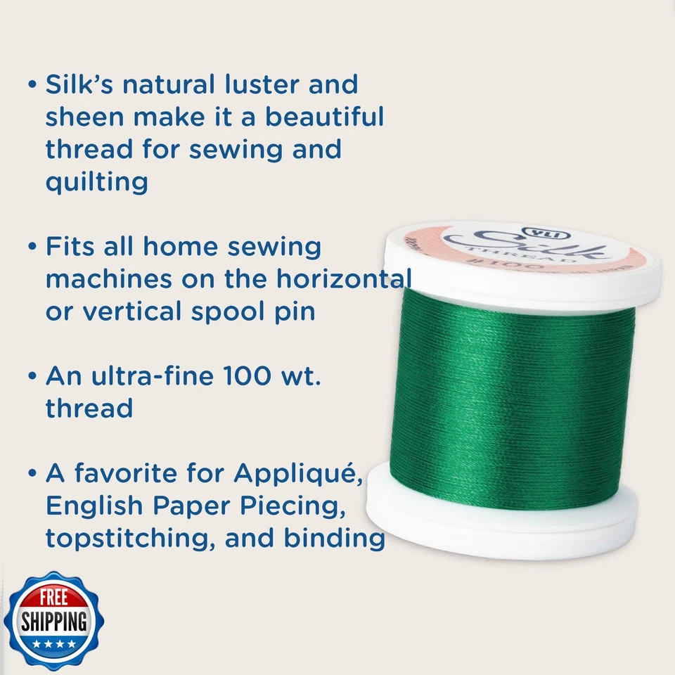 Hilos de seda YLI - 100 wt seda japonesa fina para apliques, EPP y Qu Foto 3 de 4