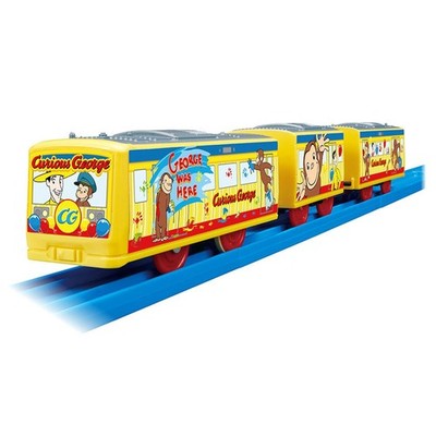 Plarail Curious George Wrapping Train Takara Tomy Japan Battery Powered