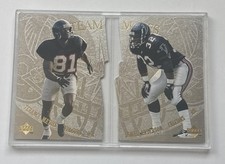 1997 Upper Deck Team Mates Terence Mathis TM3 Jamal Anderson TM4 w/Case Die Cut