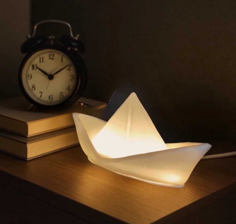 Luce Notte Bambini Origami Boat - Sicura LED USB - Made in Italy