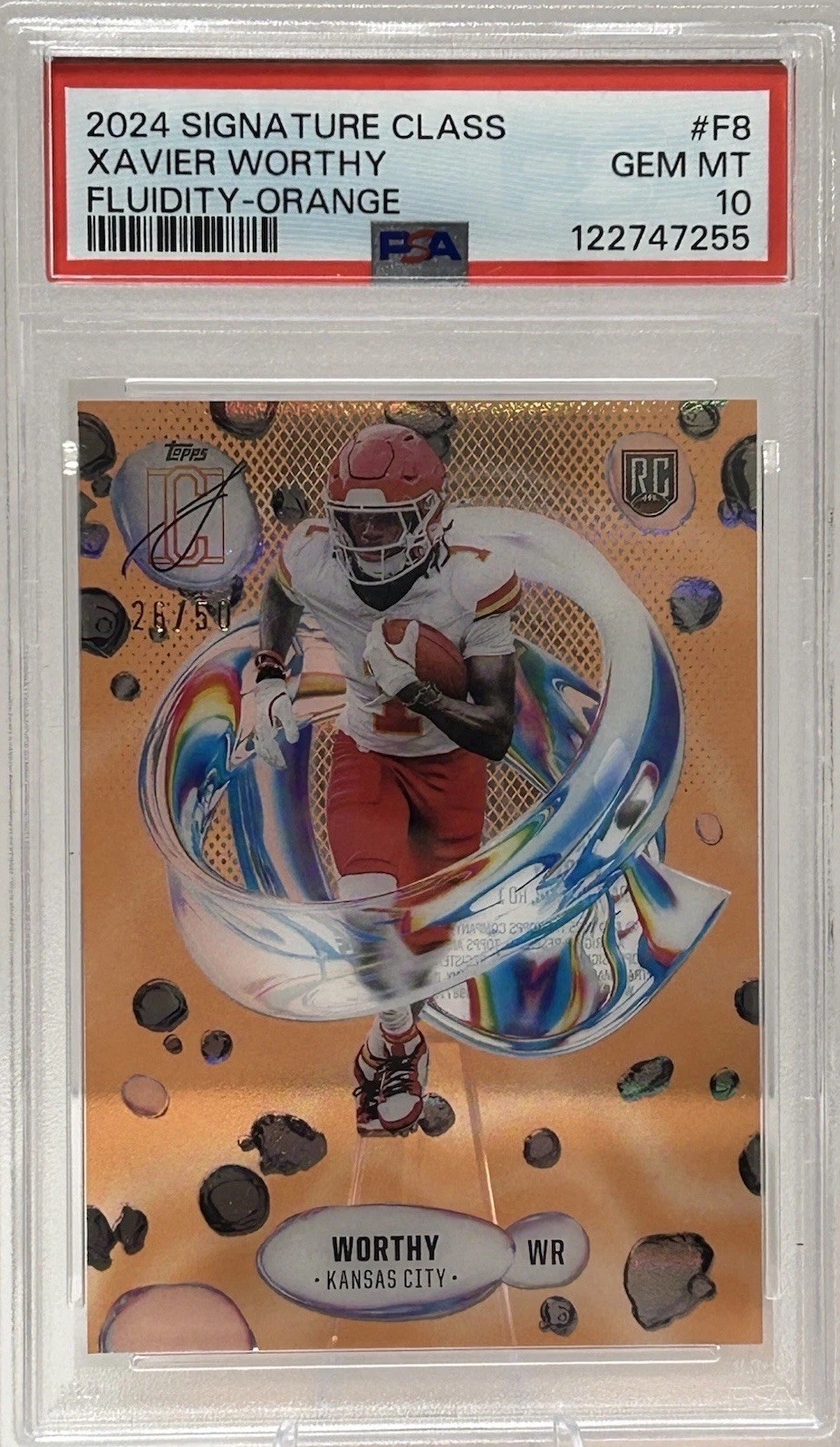 Xavier Worthy Topps Signature Class Fluidity #F8 Orange