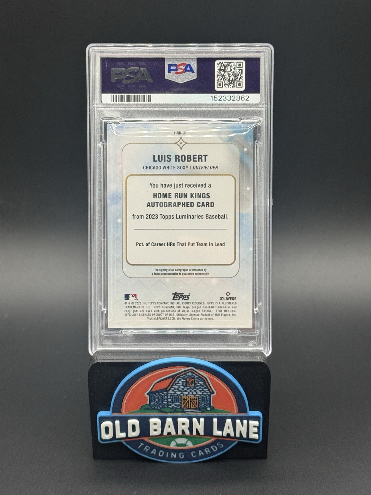 2023 Topps Luminaries #HRKLR Luis Robert Home Run Kings Auto Red /10 PSA 10!!! view 2