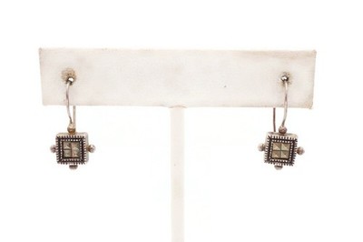 Vintage Sterling Silver 925 Marcasite Earrings ATI