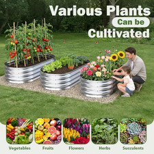 Galvanized Raised Garden Bed Outdoor, 4x2x1/6x3x1/8x4x1ft Metal Planter Box