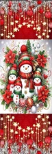 CHRISTMAS SNOWMEN FLOWERS ,DOG,CAT,BIRD-BOOKMARKS - WITH TASSEL