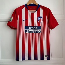 Atletico Madrid 2018/19 Home Football Shirt Mens Medium Red White La Liga Patch