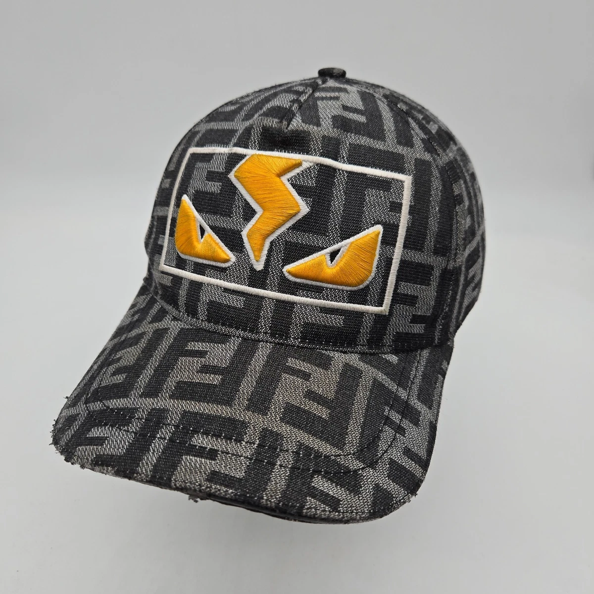 Black FENDI MONSTER trucker baseball cap FEN158032_1_enlarged.jpg?auto=  main image 2