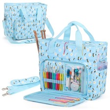 Yarn Storage Organizer Travel Crochet Bag, Large Capacity Tote Bag Knitting B...