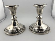 Sterling Silver Georgian Candle Holders 4.5 x 4" Weighted Pair Elegant 736g