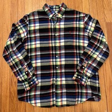 Vintage Polo Ralph Lauren Plaid Button Up Shirt Sz L Multicolor