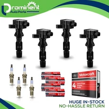 4 Ignition Coil & 4 Motorcraft Iridium Spark Plug for 2007 Ford Fusion 2.3L l4