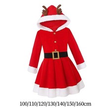 Weihnachtskost&uuml;m Hoodie Xmas Outfits Samt Elegant Winter Weihnachtskleid Elch