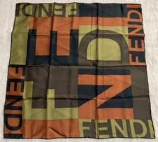 New Vintage FENDI Silk Scarf 57x56 cm Rare Pattern Stored Carefully Collector