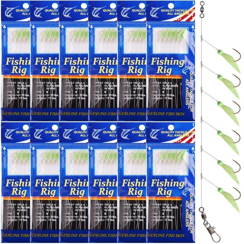 Fishing Bait Rigs Set,12 Packs Surf Fishing Rigs Saltwater Fishing Lure Rigs ...