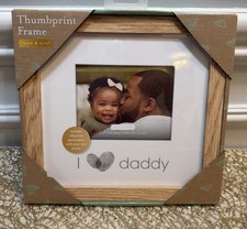 Kate  Milo-Personalize with Thumbprint Frame  I Love Daddy  Light Oak Color New