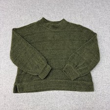 Old Navy Pullover Sweater XL 14-16 Olive Green Textured Knit Crewneck Top
