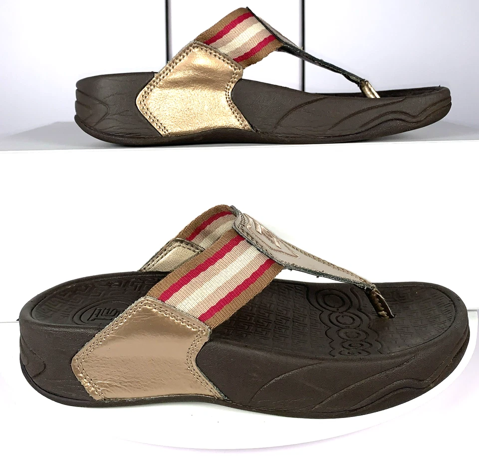 Sandálias terapêuticas femininas Thera Shoe flip flop marrom dourado rosa tanga sapatos, 5 - Imagem 4 de 4