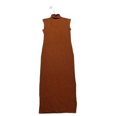 brown textured dress Horizon Strapless Textured Midi Dress Chocolate