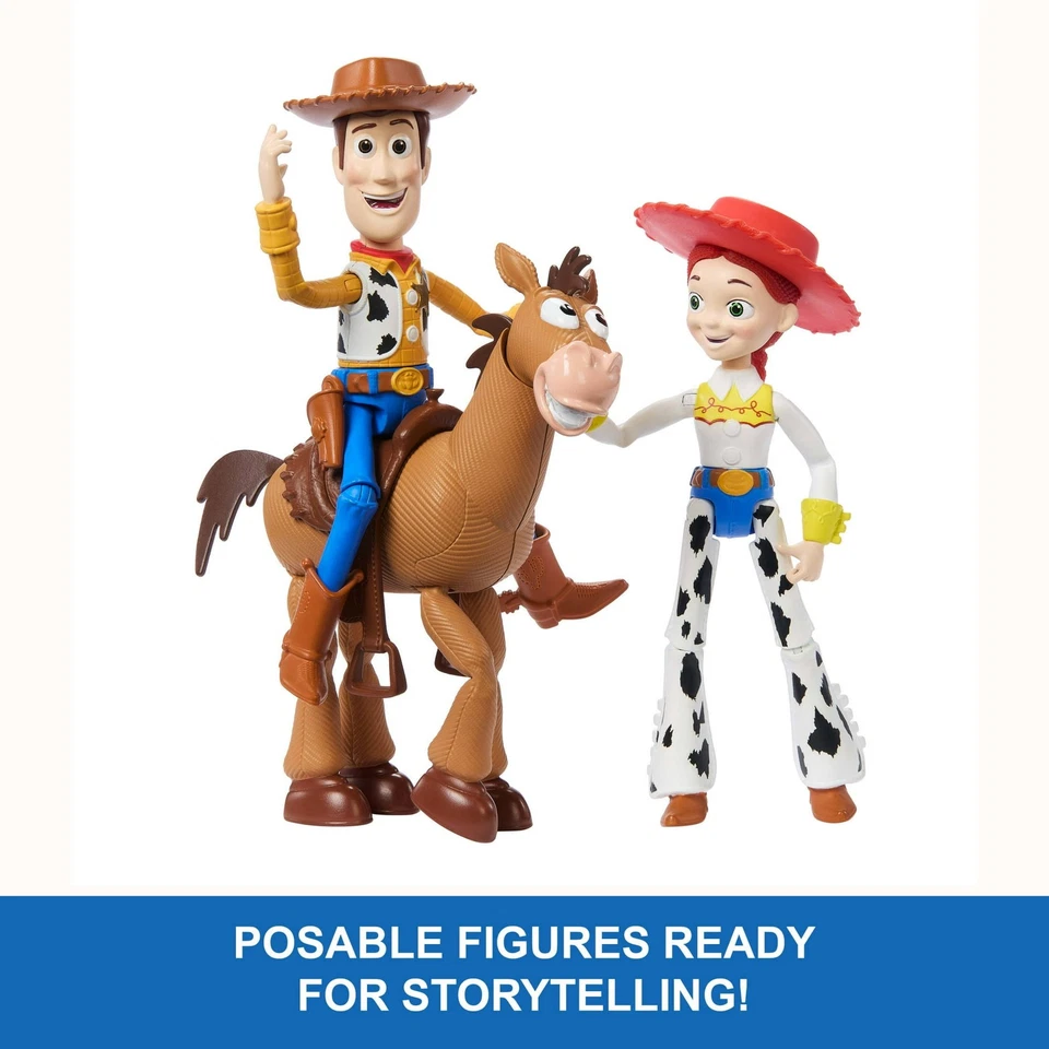 Disney Pixar Storytellers Toy Story Woody, Jessie & Bullseye Posable Foto 2 de 4