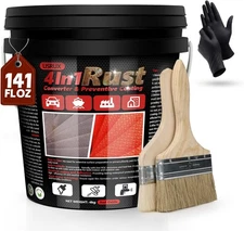 LISRUX 4 in 1 Rust Converter & Metal Primer, Red Rust Inhibitor Paint For Metal