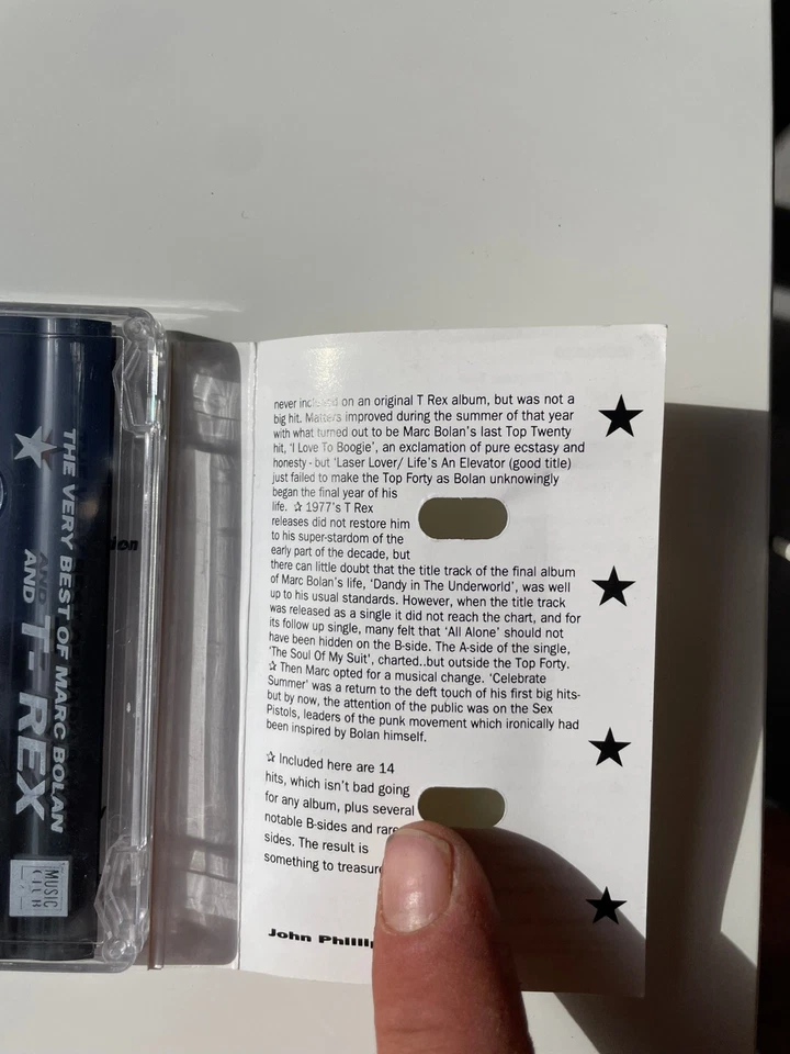 THE VERY BEST OF MARC BOLAN & T.REX - 20 Track Cassette 1994 - I Love To Boogie Foto 4 de 4