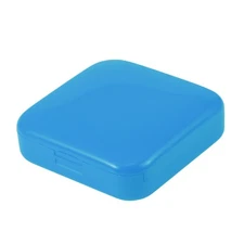 Durable Square 2 Compartment Pill Case for Travel Blue 1 Pc