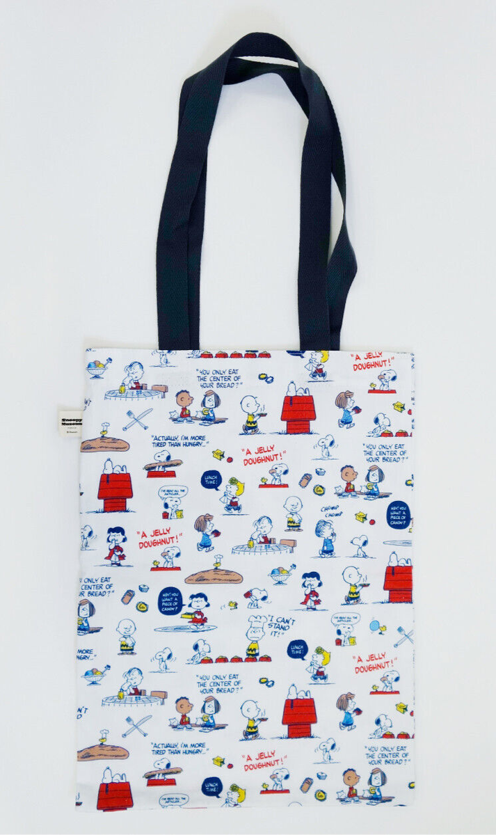 Snoopy Museum Original Tote Bag White FOOD Peanuts Gang W27×H37cm Japan New