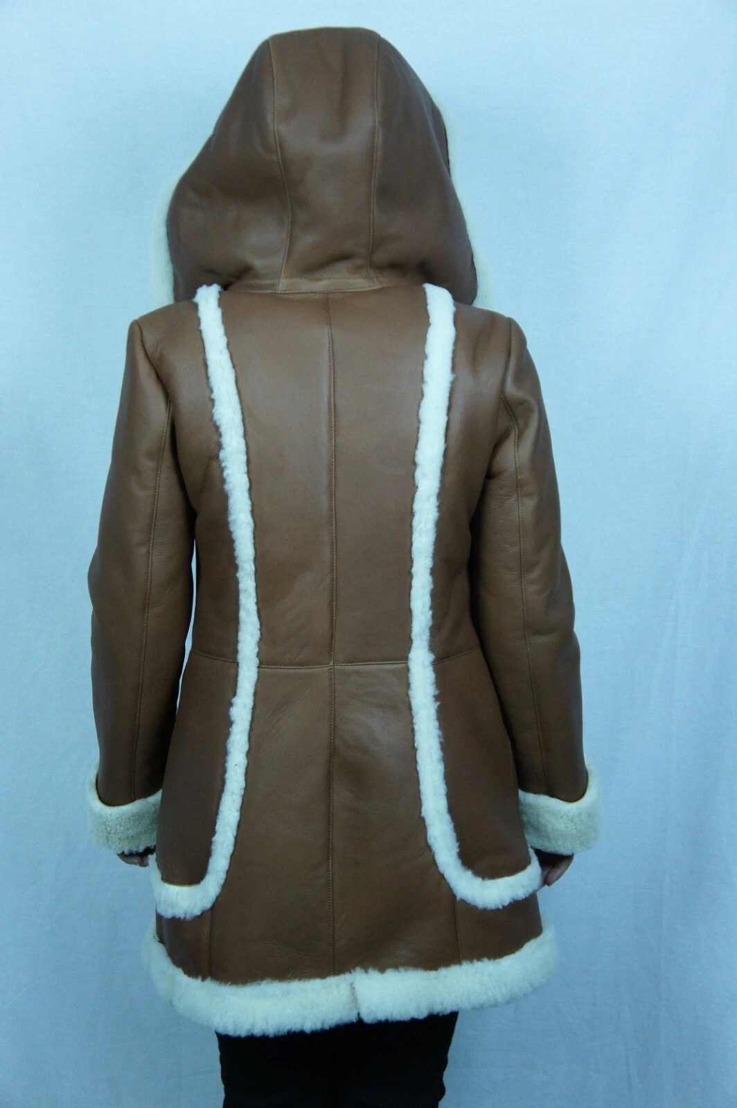 OFF WHITE Cappuccio Giacca Cappotto Giacca Cognac Orange 100% VERA PELLE DI PECORA NUOVO CON ETICHETTE XS 6XL