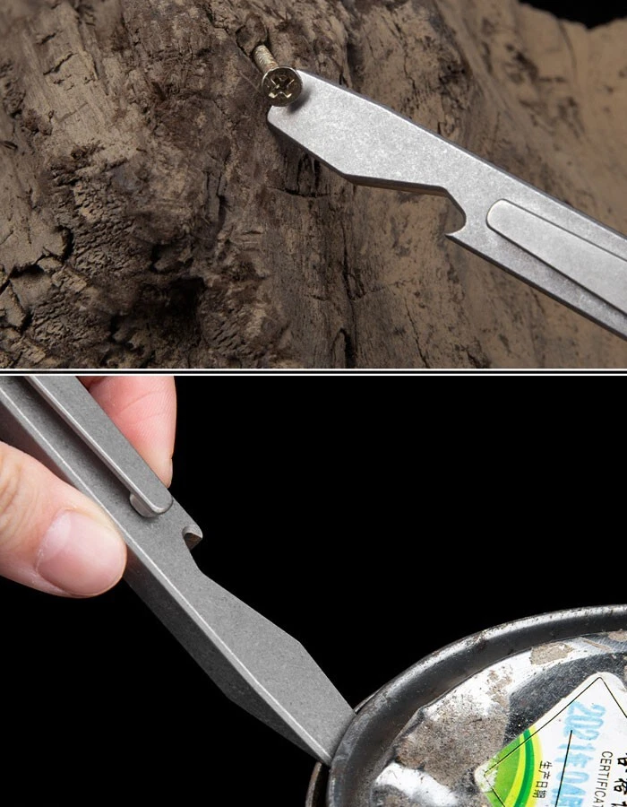 New Titanium Alloy Pocket Pry Bar Crowbar Opener Portable Outdoor EDC Multi Tool - Image 4 of 4