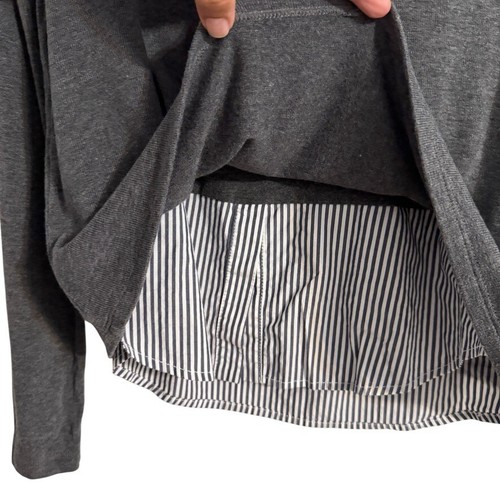 BAILEY 44 Womens Sz MEDIUM Manchester Gray Crew Neck Sweater Shirttail Hem Layer - Picture 9 of 10