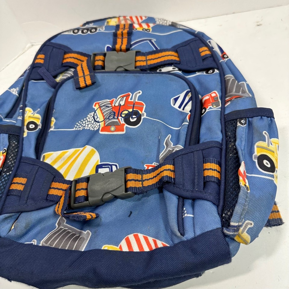 Pottery Barn Kids Mackenzie Construction Trucks Backpack Medium ‘Caleb
