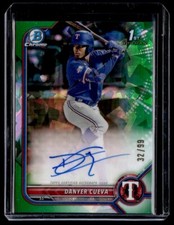 2022 Bowman Chrome Green Atomic Refractor Autograph Danyer Cueva Auto 32/99