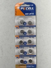 10 PK AG5 PKCELL LR48 393 LR754 SR 754 1.5V Alkaline Battery Watch USA FREE SHIP