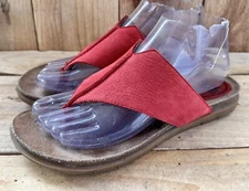 Sofft Red Leather Sandals Slides Sz 7.5 Summer shoes