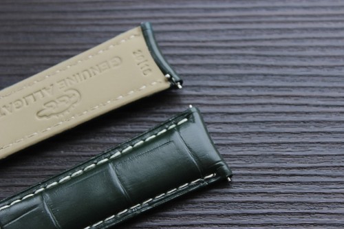 20mm Genuine Alligator GREEN Crocodile Leather Watch Strap Band Clasp Buckle - 第 6/10 張圖片