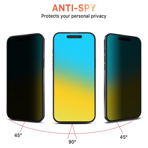 For iPhone 16/Plus/Pro/Max - Privacy Anti-Spy Glass Screen Protector Cover - Photo 28 sur 30