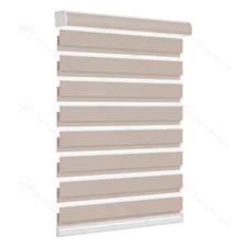 Custom Size Cordless Dual Layer Zebra Roller Shades Blackout(85%) Roller Blinds