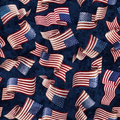 QT Fabrics American Spirit Morris Creative Group 30129 N Navy Flag Toss ...