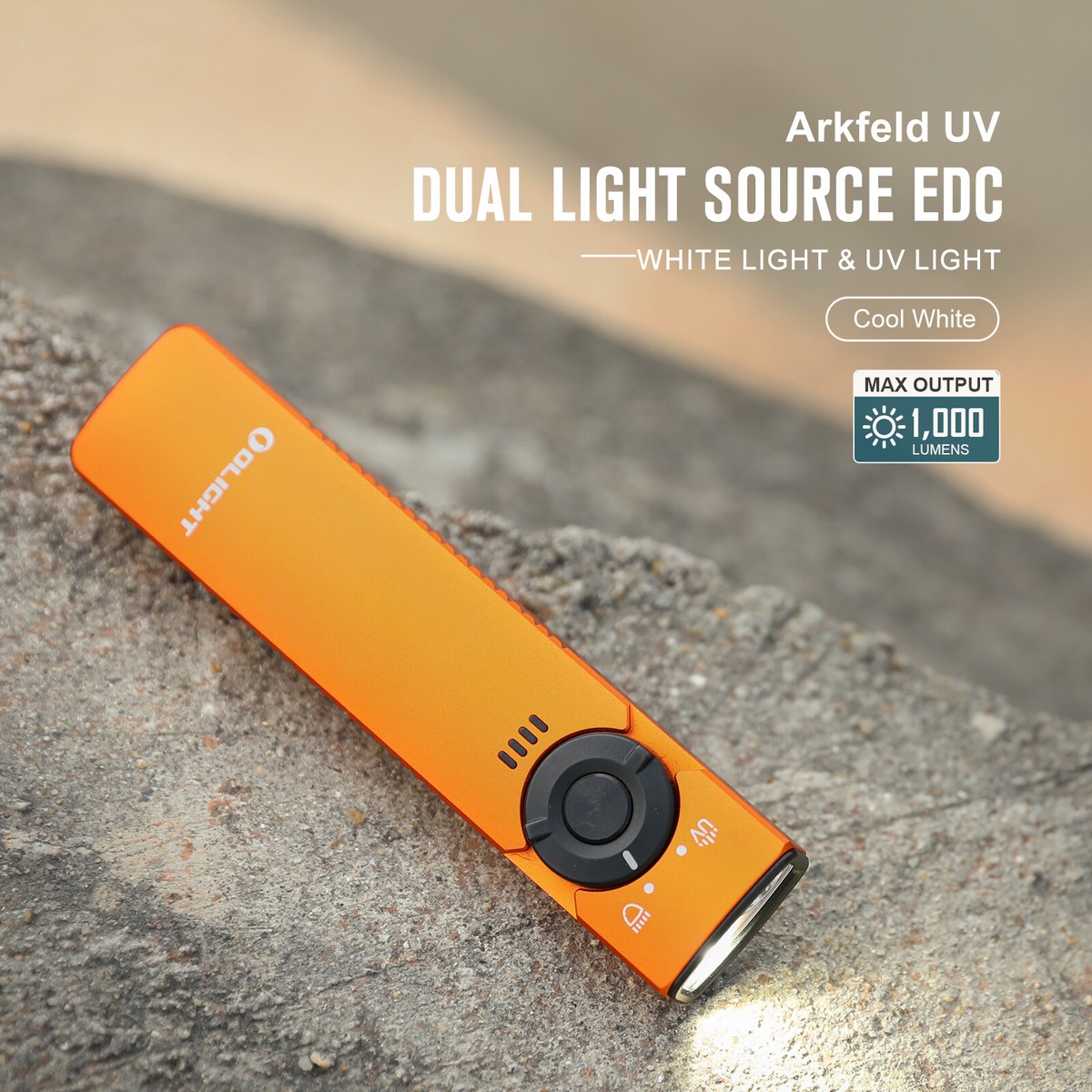 Olight オーライト Arkfeld UV LEDライト CW オレンジ Olight Arkfeld UV Flashlight - 365nm UV Torch - Olight Australia
