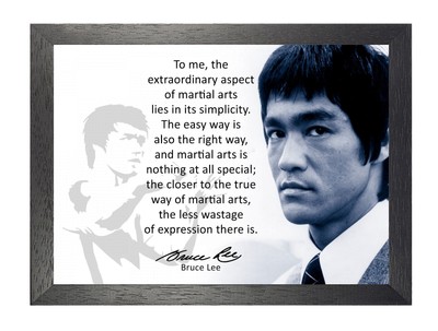 Bruce Lee 51 Celebre Citation Arts Martiaux Legende Kung Fu Signe Photo Poster Ebay
