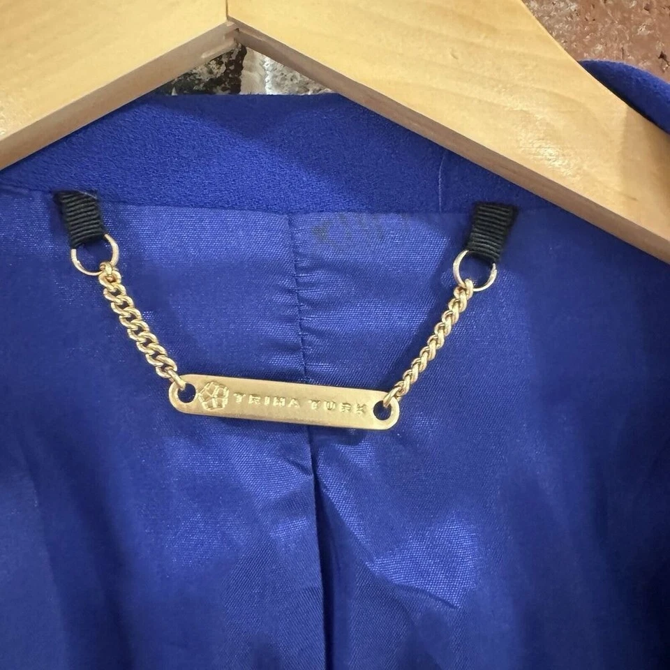 Chaqueta Trina Turk Osaka Kimono Cobalto Brillante Diseñador Blazer 10 Glam Moderno EE. UU. Foto 4 de 4