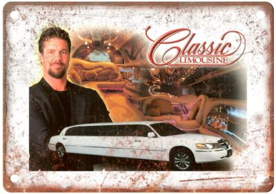 Vintage 1990s Classic on Lincoln Chassis Auto Ad Retro Look Metal Sign A4579